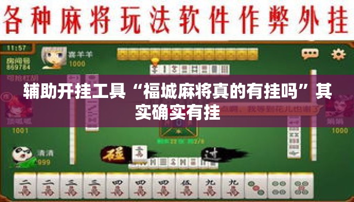 辅助开挂工具“福城麻将真的有挂吗”其实确实有挂