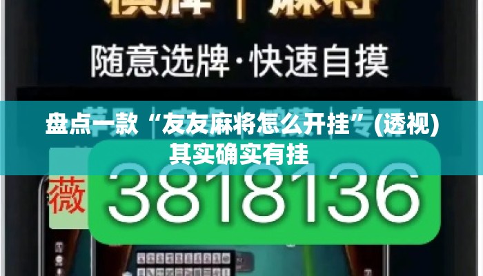 盘点一款“友友麻将怎么开挂”(透视)其实确实有挂 