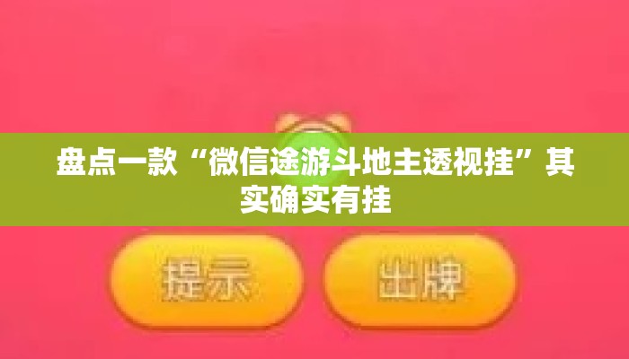 盘点一款“微信途游斗地主透视挂”其实确实有挂