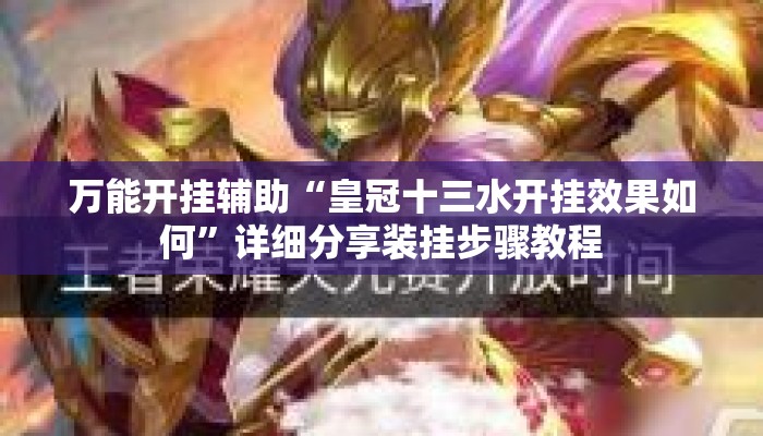 万能开挂辅助“皇冠十三水开挂效果如何”详细分享装挂步骤教程