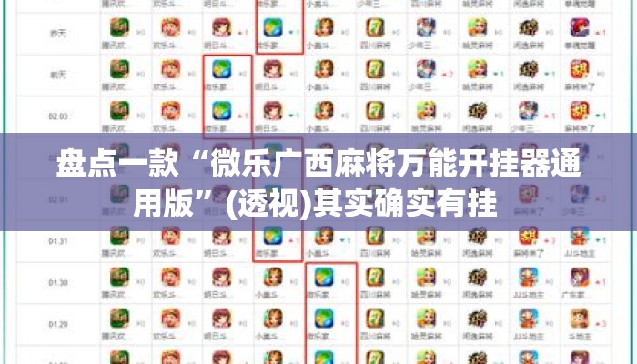 盘点一款“微乐广西麻将万能开挂器通用版”(透视)其实确实有挂 