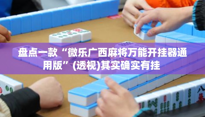 盘点一款“微乐广西麻将万能开挂器通用版”(透视)其实确实有挂 
