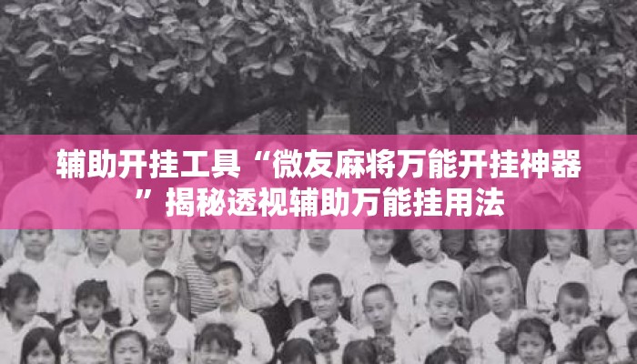 辅助开挂工具“微友麻将万能开挂神器	”揭秘透视辅助万能挂用法