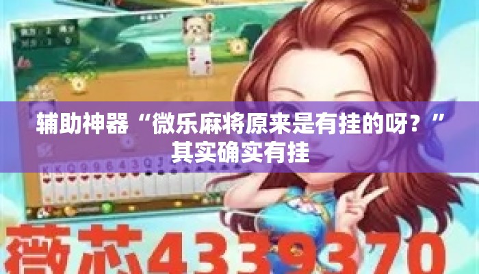 辅助神器“微乐麻将原来是有挂的呀？”其实确实有挂