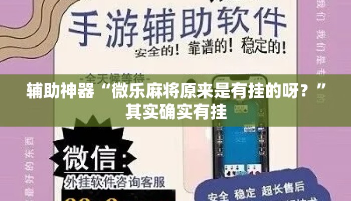 辅助神器“微乐麻将原来是有挂的呀？	”其实确实有挂