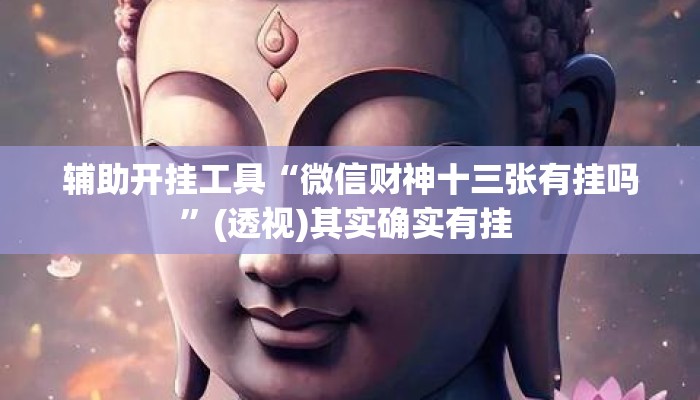 辅助开挂工具“微信财神十三张有挂吗	”(透视)其实确实有挂 