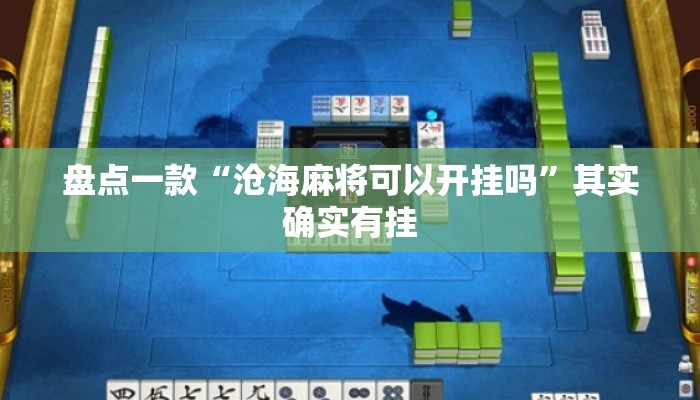盘点一款“沧海麻将可以开挂吗”其实确实有挂
