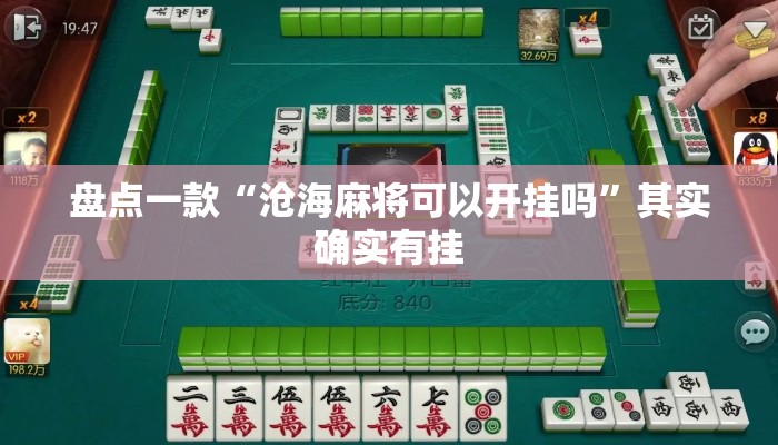 盘点一款“沧海麻将可以开挂吗	”其实确实有挂