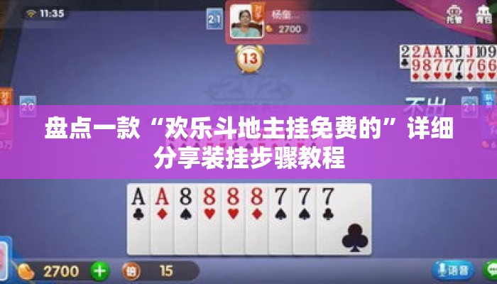 盘点一款“欢乐斗地主挂免费的	”详细分享装挂步骤教程