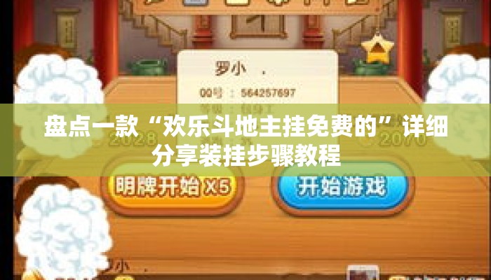 盘点一款“欢乐斗地主挂免费的	”详细分享装挂步骤教程