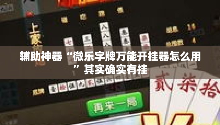 辅助神器“微乐字牌万能开挂器怎么用”其实确实有挂