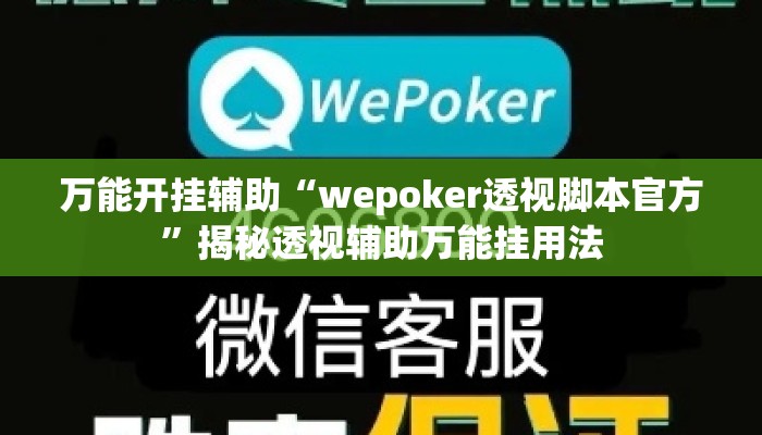 万能开挂辅助“wepoker透视脚本官方”揭秘透视辅助万能挂用法