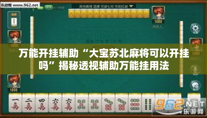 万能开挂辅助“大宝苏北麻将可以开挂吗”揭秘透视辅助万能挂用法