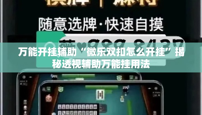 万能开挂辅助“微乐双扣怎么开挂”揭秘透视辅助万能挂用法
