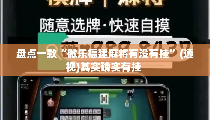 盘点一款“微乐福建麻将有没有挂”(透视)其实确实有挂 