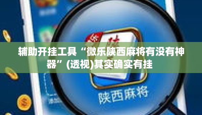 辅助开挂工具“微乐陕西麻将有没有神器”(透视)其实确实有挂 