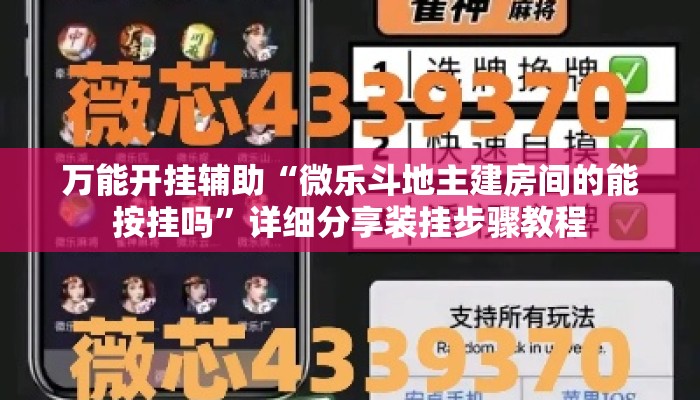 万能开挂辅助“微乐斗地主建房间的能按挂吗”详细分享装挂步骤教程