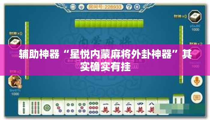 辅助神器“星悦内蒙麻将外卦神器”其实确实有挂