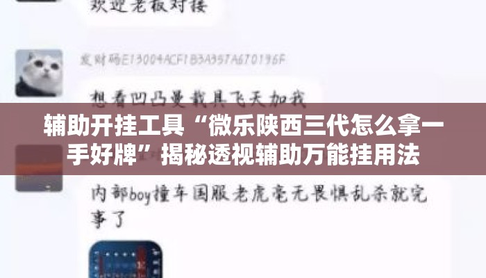 辅助开挂工具“微乐陕西三代怎么拿一手好牌	”揭秘透视辅助万能挂用法
