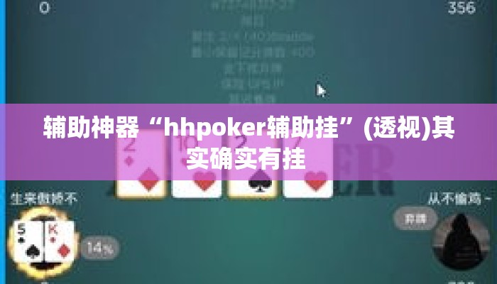 辅助神器“hhpoker辅助挂	”(透视)其实确实有挂 