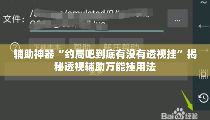 辅助神器“约局吧到底有没有透视挂”揭秘透视辅助万能挂用法
