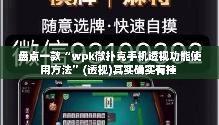 盘点一款“wpk微扑克手机透视功能使用方法	”(透视)其实确实有挂 