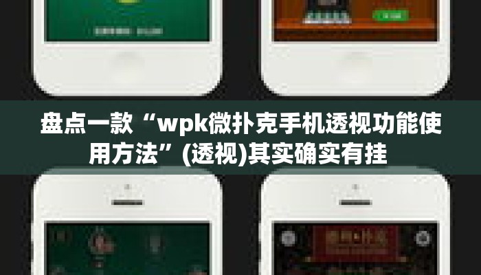 盘点一款“wpk微扑克手机透视功能使用方法”(透视)其实确实有挂 
