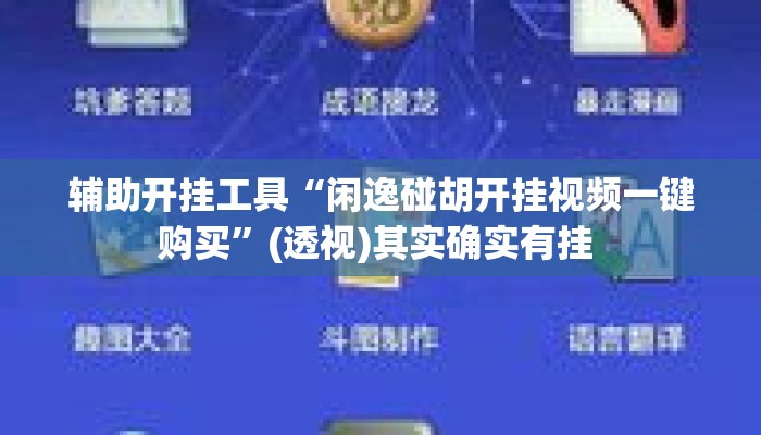 辅助开挂工具“闲逸碰胡开挂视频一键购买”(透视)其实确实有挂 
