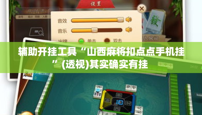 辅助开挂工具“山西麻将扣点点手机挂	”(透视)其实确实有挂 