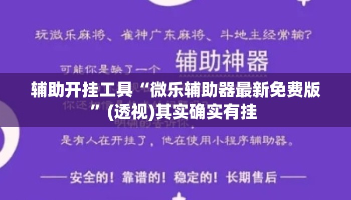 辅助开挂工具“微乐辅助器最新免费版”(透视)其实确实有挂 