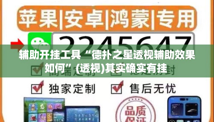 辅助开挂工具“德扑之星透视辅助效果如何”(透视)其实确实有挂 