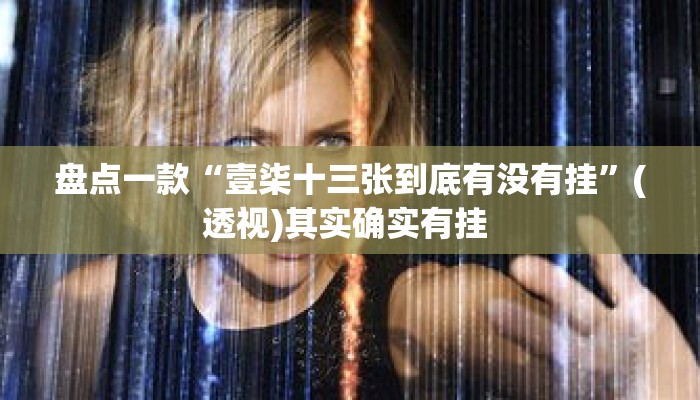 盘点一款“壹柒十三张到底有没有挂”(透视)其实确实有挂 