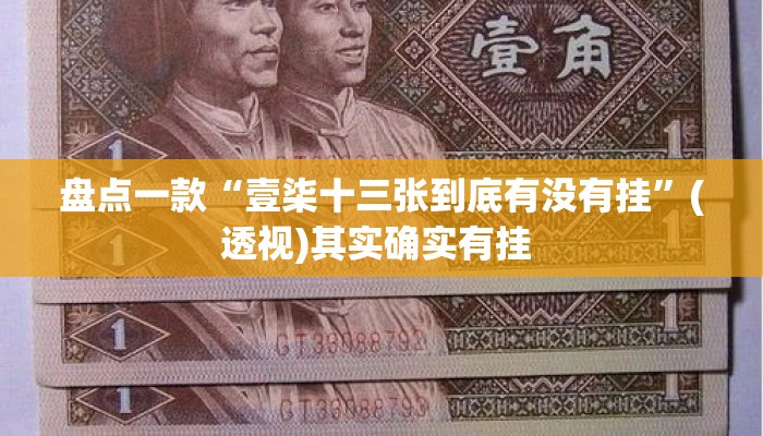 盘点一款“壹柒十三张到底有没有挂	”(透视)其实确实有挂 