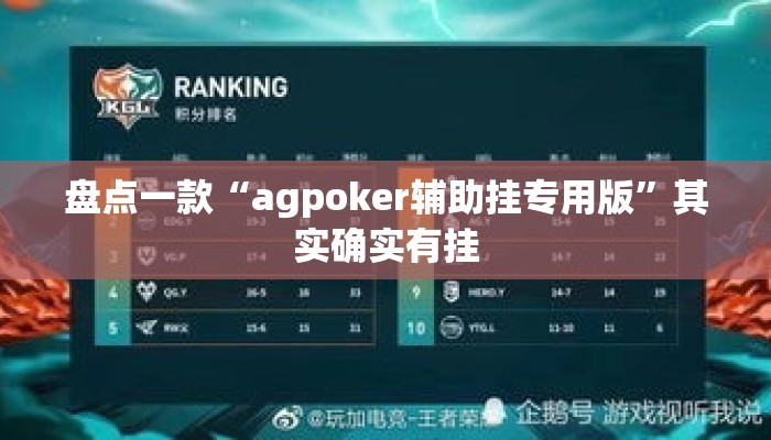 盘点一款“agpoker辅助挂专用版”其实确实有挂