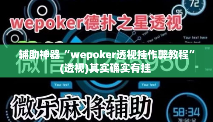 辅助神器“wepoker透视挂作弊教程”(透视)其实确实有挂 