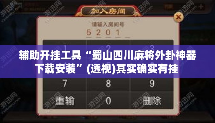 辅助开挂工具“蜀山四川麻将外卦神器下载安装”(透视)其实确实有挂 