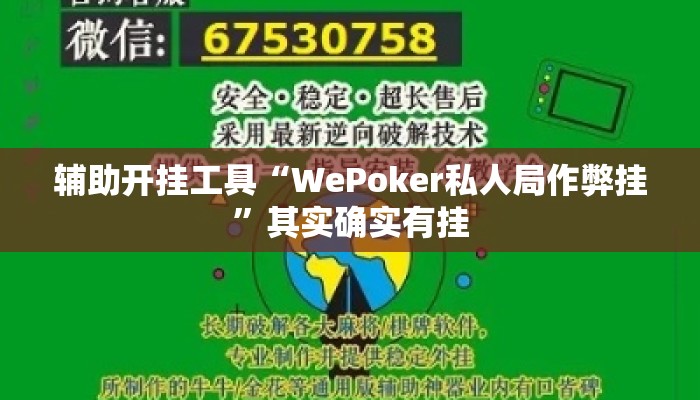 辅助开挂工具“WePoker私人局作弊挂”其实确实有挂