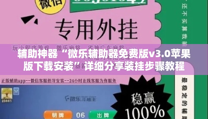 辅助神器“微乐辅助器免费版v3.0苹果版下载安装	”详细分享装挂步骤教程