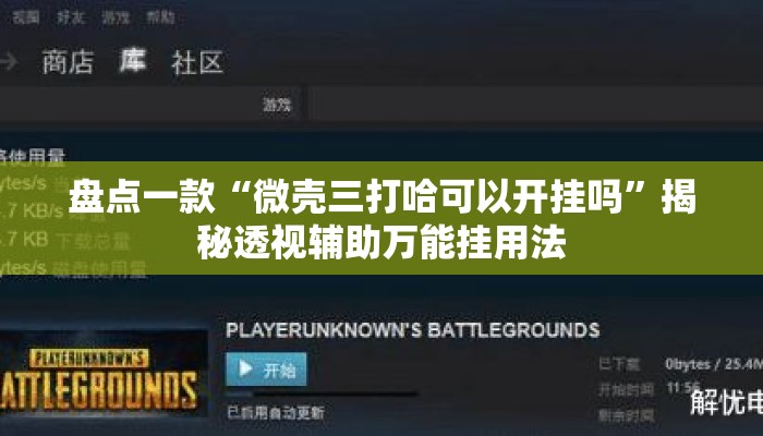 盘点一款“微壳三打哈可以开挂吗	”揭秘透视辅助万能挂用法