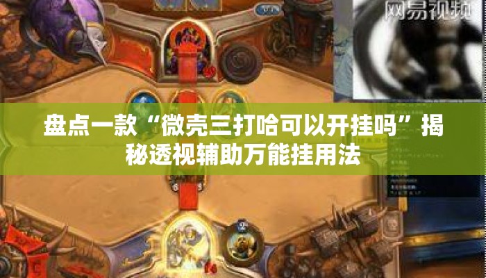 盘点一款“微壳三打哈可以开挂吗”揭秘透视辅助万能挂用法
