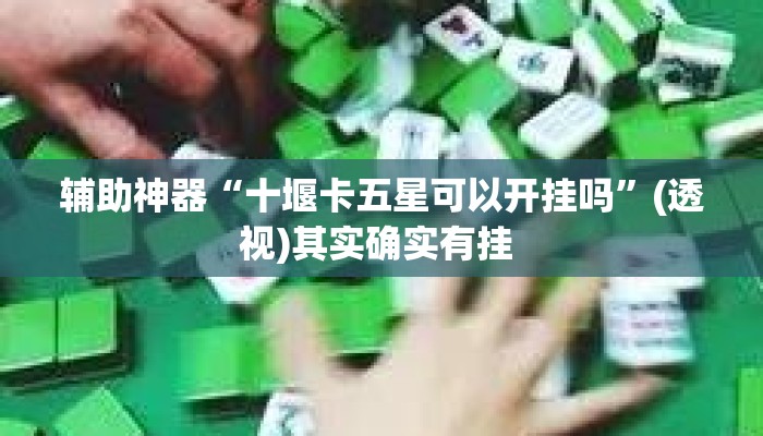 辅助神器“十堰卡五星可以开挂吗”(透视)其实确实有挂 