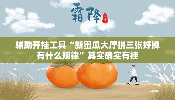 辅助开挂工具“新蜜瓜大厅拼三张好牌有什么规律”其实确实有挂