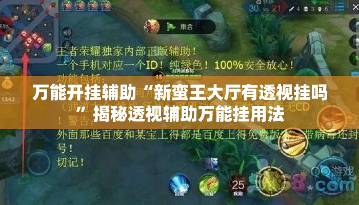 万能开挂辅助“新蛮王大厅有透视挂吗”揭秘透视辅助万能挂用法