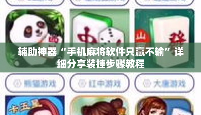 辅助神器“手机麻将软件只赢不输”详细分享装挂步骤教程
