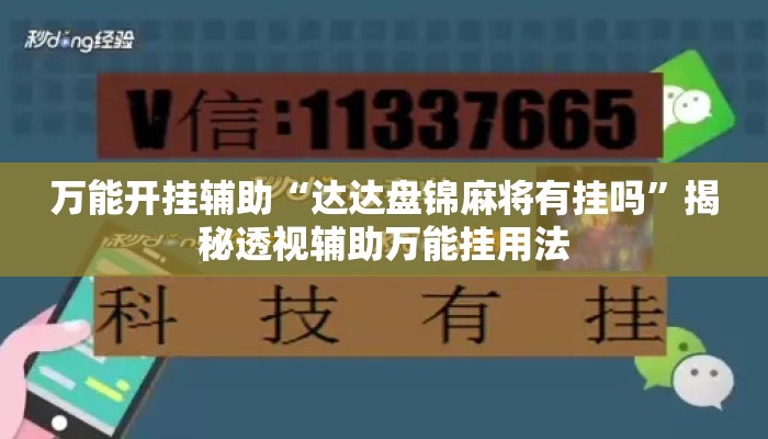 万能开挂辅助“达达盘锦麻将有挂吗”揭秘透视辅助万能挂用法