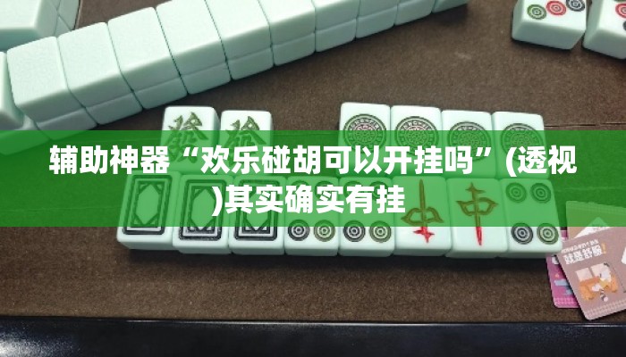 辅助神器“欢乐碰胡可以开挂吗”(透视)其实确实有挂 