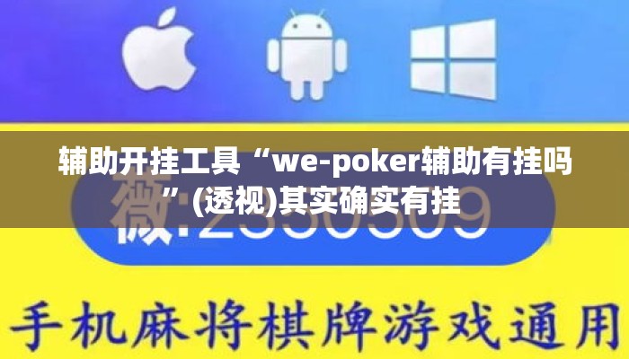 辅助开挂工具“we-poker辅助有挂吗”(透视)其实确实有挂 