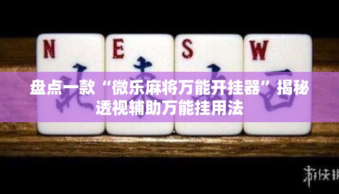 盘点一款“微乐麻将万能开挂器”揭秘透视辅助万能挂用法