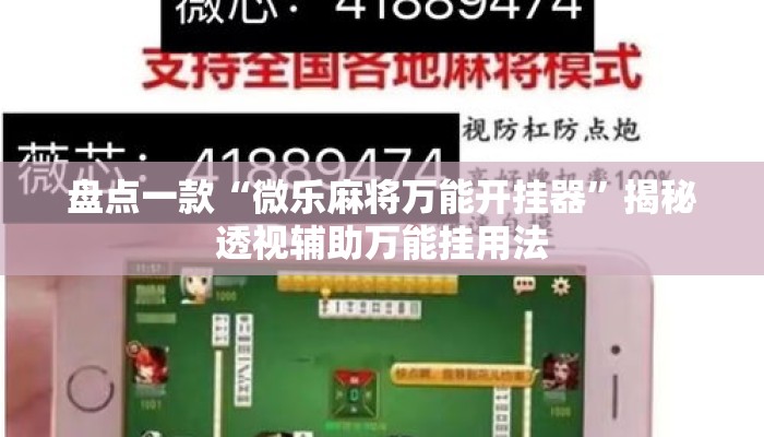 盘点一款“微乐麻将万能开挂器”揭秘透视辅助万能挂用法