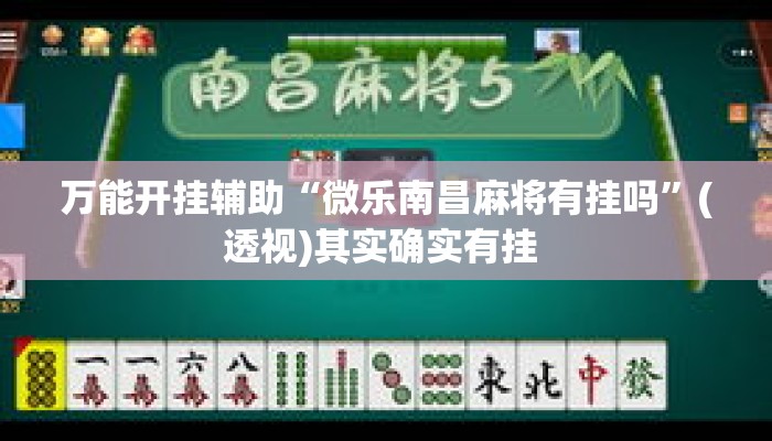 万能开挂辅助“微乐南昌麻将有挂吗”(透视)其实确实有挂 